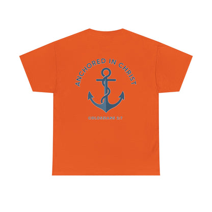 Unsinkable T-Shirt — "Anchored in Christ" Inspirational Christian Tee (Colossians 2:7)